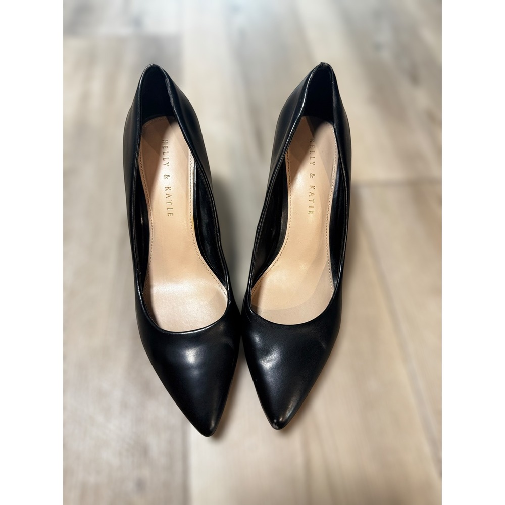 Kelly & Katie Chic Womens Black Pointed Toe Stiletto Pumps Heels Dress Shoes 8